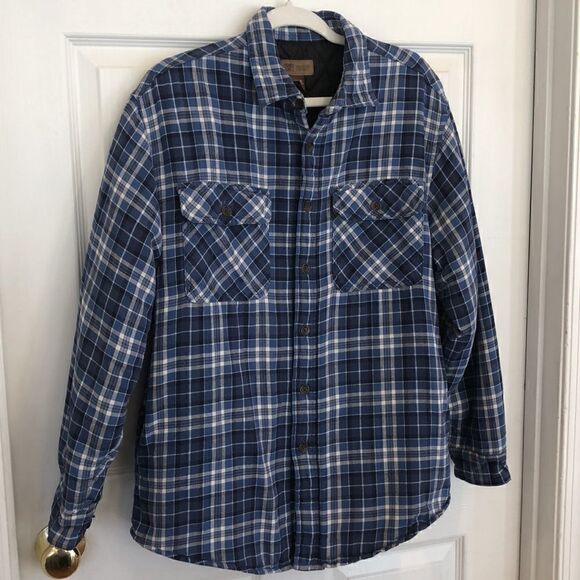 COPY - Men’s M Shacket Jacket Blue plaid quilted - Picture 4 of 9